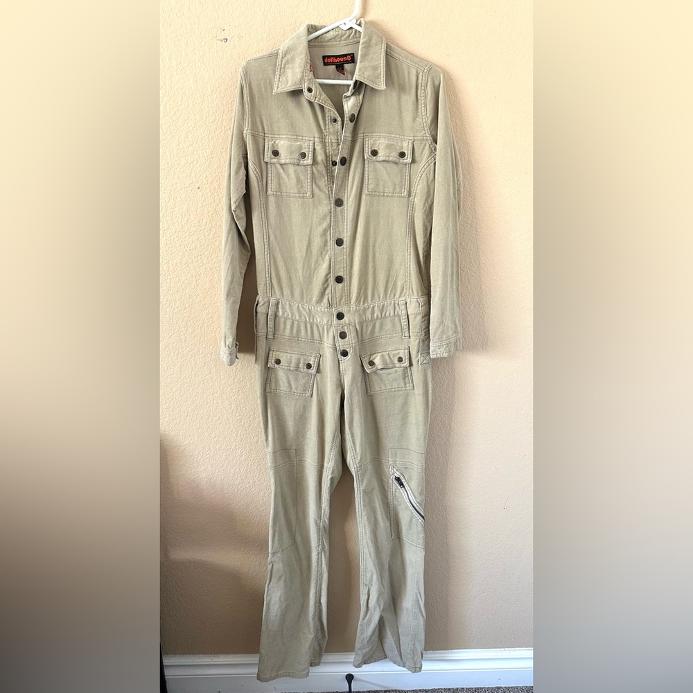 DOLLHOUSE Y2K medium beige corduroy jumper.